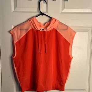 Avia Boxy Sleeveless Orange Red Hoodie